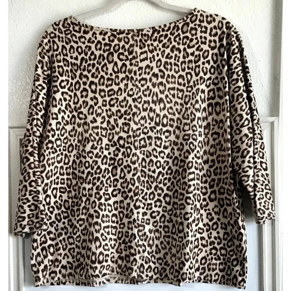 Chicos Womens size 1 8 US M Animal Print 3/4 Sleeves - Picture 2 of 9